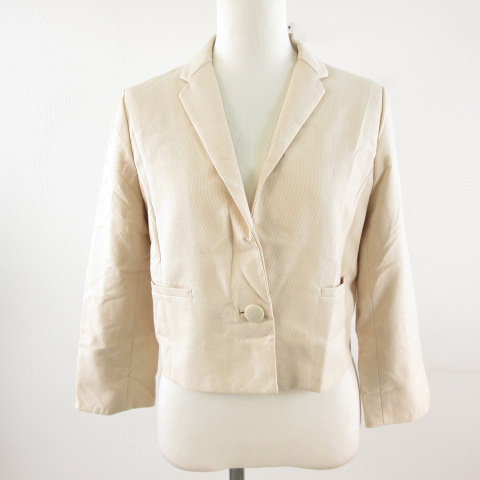 【新品タグ付】ジャスグリッティー ベーシックテーラードジャケット 薄ベージュ 2 新品タグ付】ジャスグリッティー ベーシックテーラード