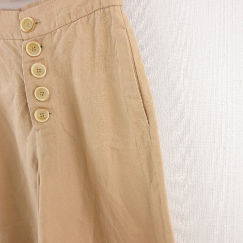 ザラ ZARA trf ワイドパンツ ハイウエスト ロング ベージュ M