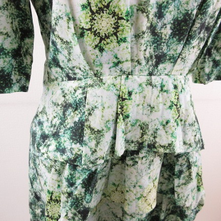 セタイチロウ seta ichiro ワンピース ひざ丈 五分袖 総柄 緑 38