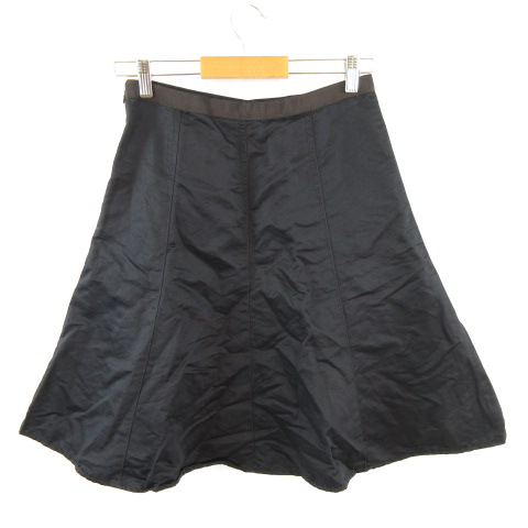 バナナリパブリック BANANA REPUBLIC スカート ひざ丈 フレア リネン混  