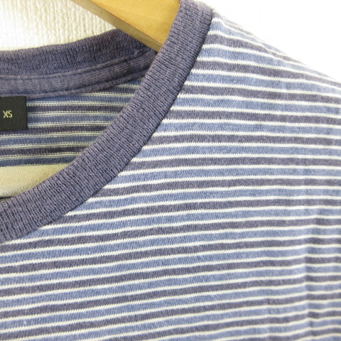 ダブルアールエル RRL ポケットTシャツ 半袖 ボーダー 青 XS