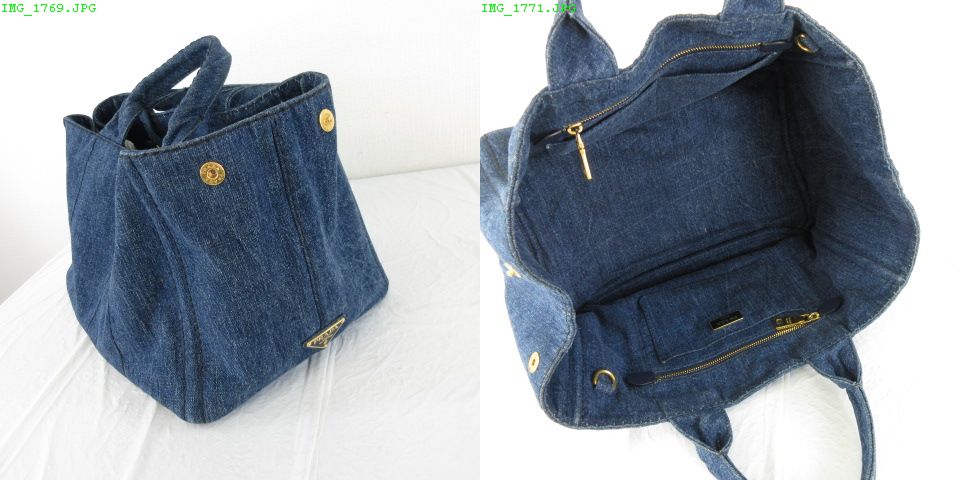 プラダ PRADA カナパ 2WAY デニムハンドバッグ ブルー *A103 プラダ PRADA カナパ 2WAY デニムハンドバッグ ブルー *A103