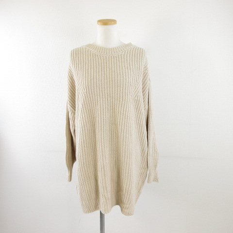 終了致しました！！chocol raffine チュニックニット chocol raffine robe アイボリー 長袖 チュニック ニット 綿