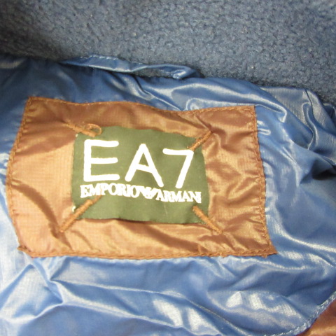 【中古】エンポリオアルマーニ EMPORIO ARMANI EA7 ダウンコート 長袖 フーディー 2way 青 XS *T17 レディース エンポリオアルマーニ EMPORIO ARMANI EA7 ダウンコート 長袖
