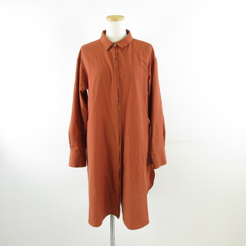 EVEX by KRIZIA ロングシャツ チュニック 長袖 茶 42 EVEX by KRIZIA】【42(L)】長袖 シャツ ブラウン - メルカリ