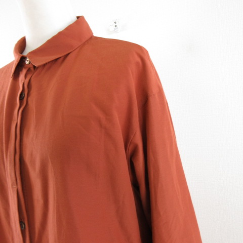 EVEX by KRIZIA ロングシャツ チュニック 長袖 茶 42 EVEX by KRIZIA ロングシャツ チュニック 長袖 茶 42の通販 by