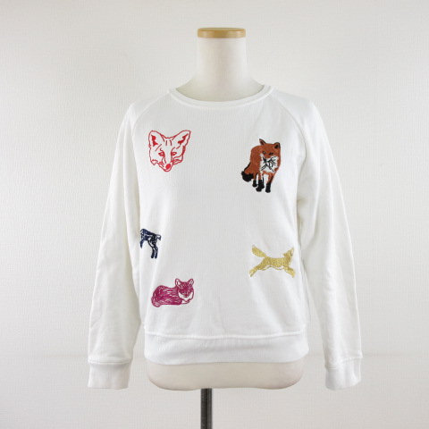 MAISON KITSUNÉ ホワイト スウェット XS MAISON KITSUNE