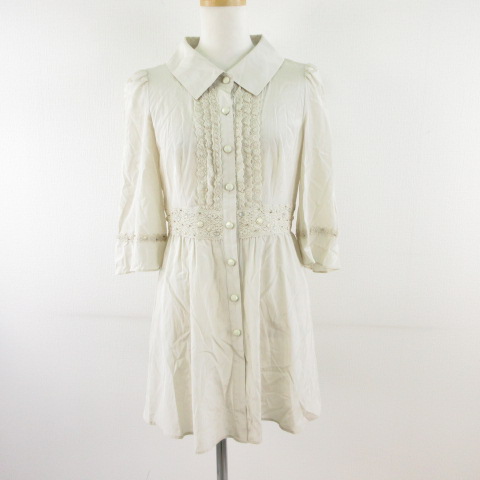 トゥービーシック TO BE CHIC シャツチュニック 七分袖 レース トゥービーシック TO BE CHIC シャツチュニック 七分袖 レース