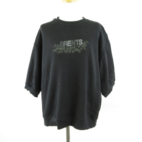 ハク スーパーハッカ H.A.K BRENTS コラボ トレーナー 七分袖 黒 ハク スーパーハッカ H.A.K BRENTS トレーナー スウェット 七分袖 刺繍