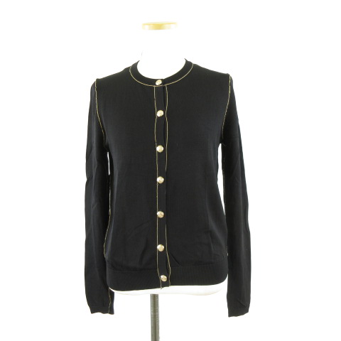 ザラ ZARA ニットカーディガン 長袖 黒 M *A165 レディース 117 
