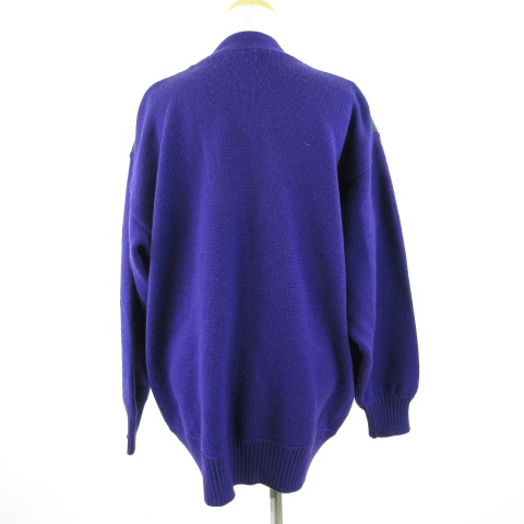 セリーヌ CELINE カーディガン 長袖 ニット スエード ヴィンテージ 紫