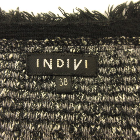 インディヴィ INDIVI ニットカーディガン 長袖 ツイード 黒 38 INDIVI（インディヴィ）の「◇【学校行事/通勤】ツイードMIXクルー