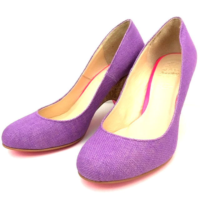 未使用品 カリアング Kariang ラウンドトゥ ファブリック パンプス ハイヒール 靴 23 5 パープル 紫 Ssaw レディース 118 ベクトルパーク