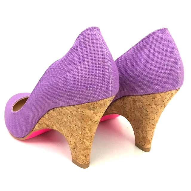 未使用品 カリアング Kariang ラウンドトゥ ファブリック パンプス ハイヒール 靴 23 5 パープル 紫 Ssaw レディース 118 ベクトルパーク