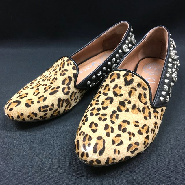ジェフリーキャンベル Jeffrey Campbell ハラコ×スタッズ ローファー 