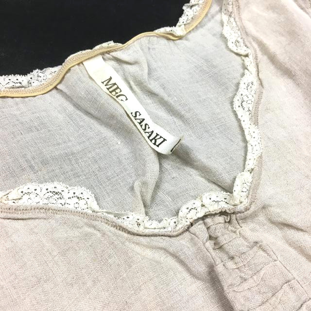 メグササキ MEG SASAKI ノースリーブ リネン シャツ ブラウス 40 