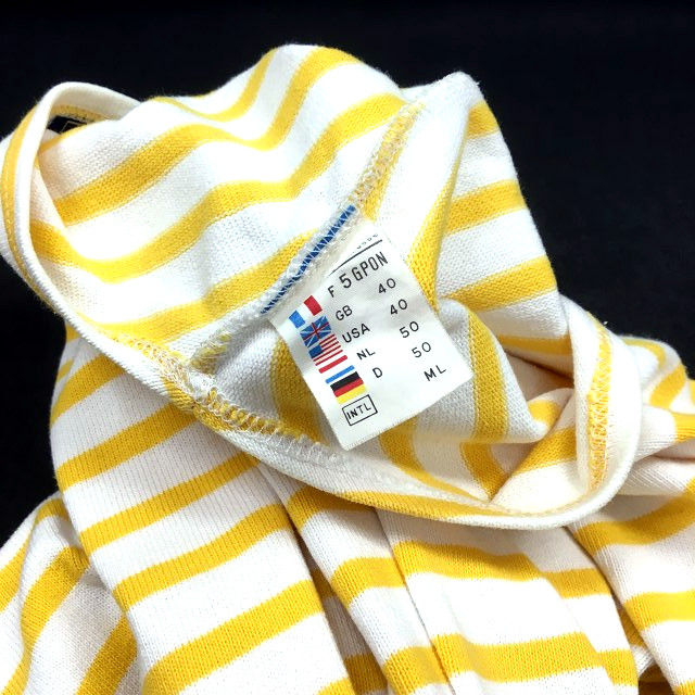良品 SAINT JAMES セントジェームス ウェッソン ボーダー ボートネック バスクシャツ Tシャツ サイズM イエロー レディース 古着 中古 SAINT JAMES - 良品 SAINT JAMES セントジェームス ウェッソン