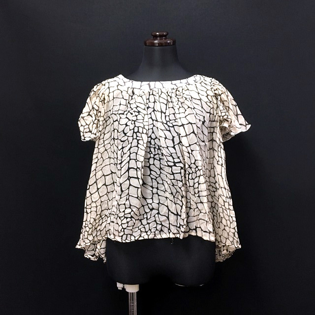 カレンウォーカー KAREN WALKER 総柄 シルク シャツ ブラウス プル 