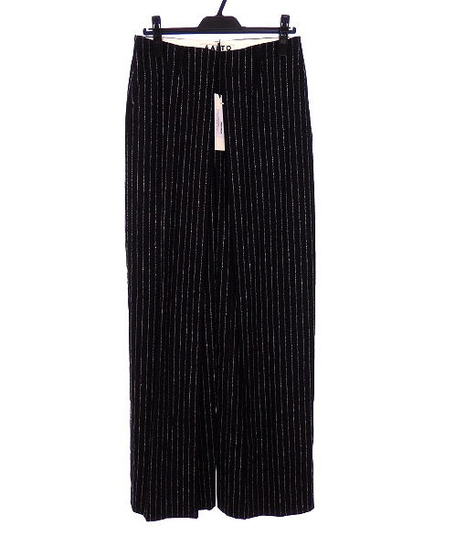 未使用品 アールト lto ピンストライプ ハイウエスト ワイドトラウザーパンツ スラックス 36 ブラック 黒 Aw17 A1tr3 秋冬 レディース 118 ベクトルパーク