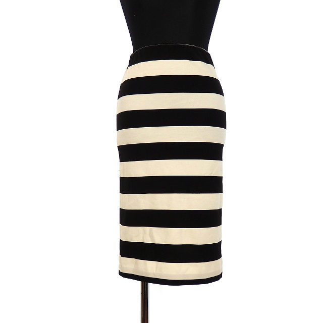 アウラアイラ Aula Aila ボーダー タイトスカート ボトムス 0 ブラック オフホワイト 黒 白 1141 Ssaw レディース 118 ベクトルパーク