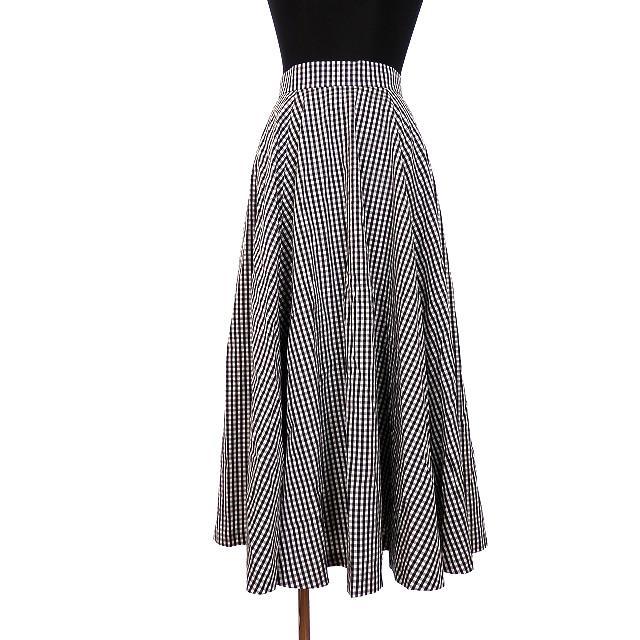 ユナイテッドアローズ United Arrows ギンガムチェック ロングスカート ボトムス 36 ブラック ホワイト 黒 白 1524 699 4525 Ssaw レディース 118 ベクトルパーク