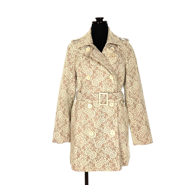 オットー Otto フラワーレース トレンチコート ジャケット 長袖 S ベージュ オフホワイト Ssaw レディース 118 ベクトルパーク