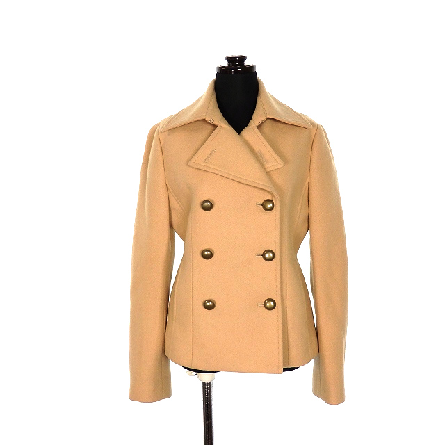 エムケー ミッシェルクラン Mk Michel Klein ショート丈 Pコート ピーコート ジャケット 長袖 38 ライトベージュ 秋冬 レディース 118 ベクトルパーク