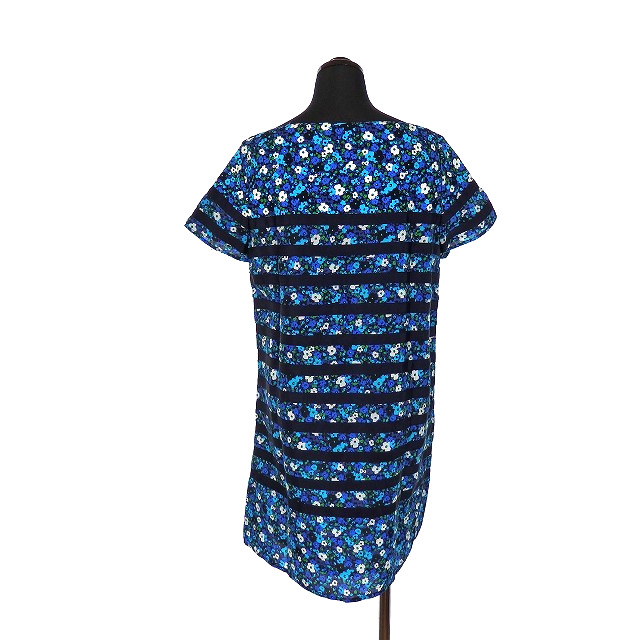 サカイラック Sacai Luck ボートネック 花柄 ワンピース チュニック 半袖 3 ブルー 青 14sslu668 春夏 レディース 118 ベクトルパーク