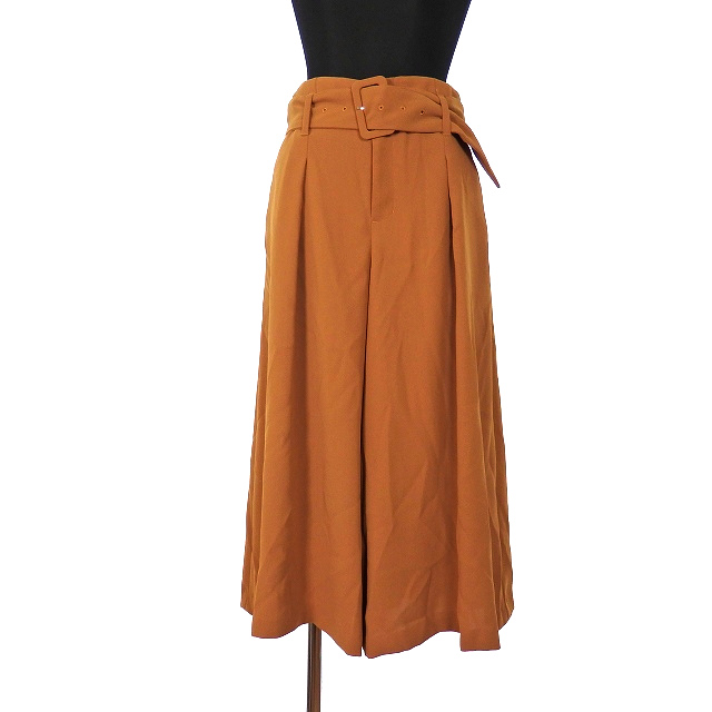 未使用品 ミラオーウェン Mila Owen 17aw ベルト付き スカート見え ガウチョパンツ スラックス 0 キャメル 茶 09wfp Ssaw レディース 118 ベクトルパーク