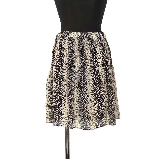 パーカー Parker パイソン柄 シルク フレアスカート ボトムス S ブラック オフホワイト 黒 白 Ssaw レディース 118 ベクトルパーク