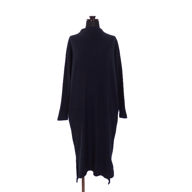 ププラ Pupula 19ss ボトルネック ロングワンピース チュニック 長袖 38 ネイビー 紺 f Ssaw レディース 118 ベクトルパーク