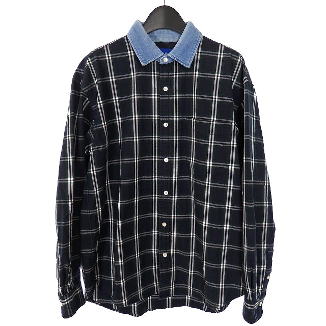 ビームス Beams チェック柄 クレリックシャツ トップス 長袖 M ネイビー 紺 11 11 4813 187 メンズ 118 ベクトルパーク ビームス Beams チェック柄 クレリックシャツ トップス 長袖 M ネイビー 紺 11 11 4813 187 メンズ 118 ベクトルパーク