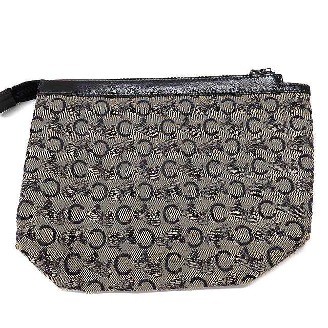 セリーヌ Celine マカダム柄 キャンバス ポーチ 小物入れ 鞄 ベージュ ネイビー レディース 118 ベクトルパーク