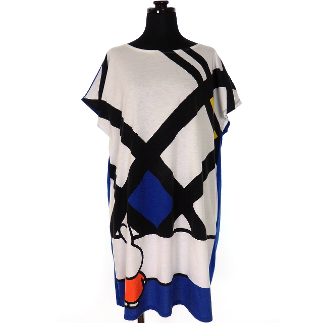 グラニフ Graniph ミッフィー プルオーバー ワンピース チュニック F ホワイト ブルー 白 青 レディース 118 ベクトルパーク