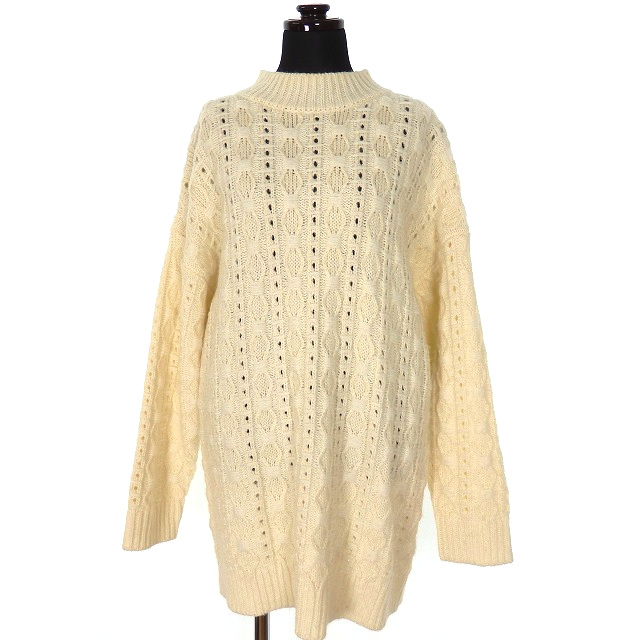 アーバンリサーチ ドアーズ Urban Research Doors ケーブルアイレット チュニック ニットワンピース 長袖 One オフホワイト 白 Dr77 22e703 レディース 118 ベクトルパーク