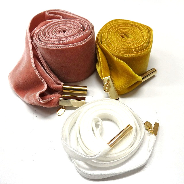 未使用品 ファセッタズム Facetasm ベルベット 紐ベルト 3本セット 00 ホワイト ピンク イエロー 黄 白 Zuk 8510 15 メンズ レディース 118 ベクトルパーク