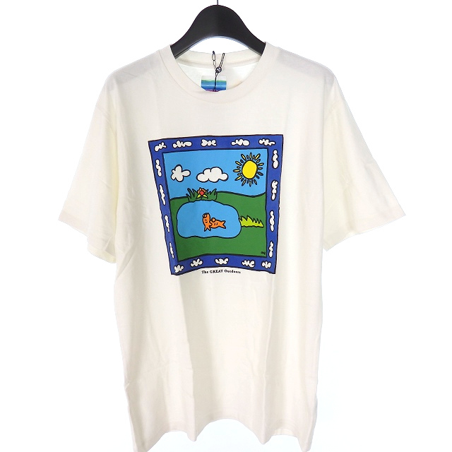 未使用品 ユニフ Unif The Great Outdoors プリント Tシャツ カットソー 半袖 M ホワイト 白 Usa製 メンズ レディース 118 ベクトルパーク