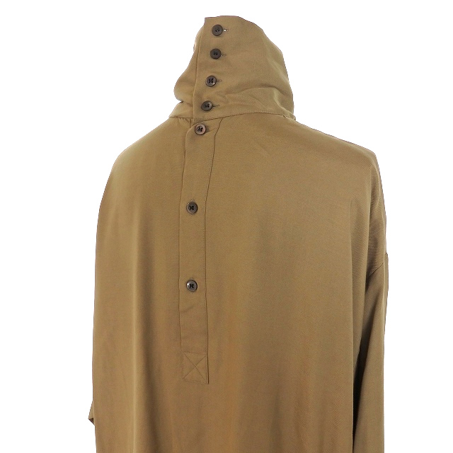 ドリスヴァンノッテン DRIES VAN NOTEN ハイネック シャツワンピース ドレス 長袖 M ベージュ 茶 ハンガリー製 レディース