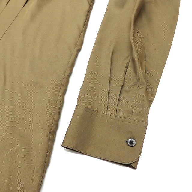 ドリスヴァンノッテン DRIES VAN NOTEN ハイネック シャツワンピース ドレス 長袖 M ベージュ 茶 ハンガリー製 レディース