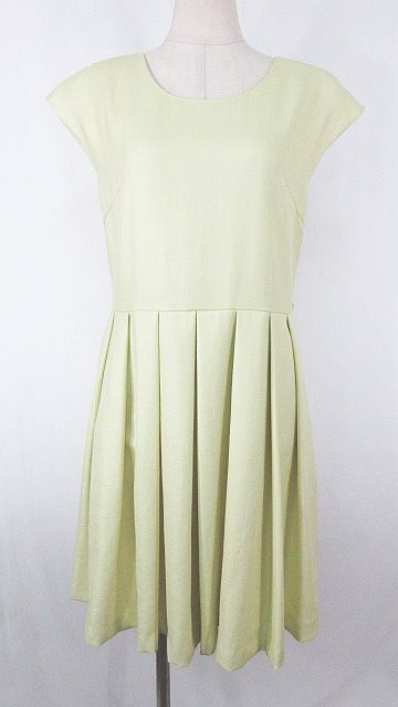 ラ トータリテ La Totalite ノースリーブワンピース プリーツ 膝上 ライムグリーン Mo0327 レディース 119 ベクトルパーク