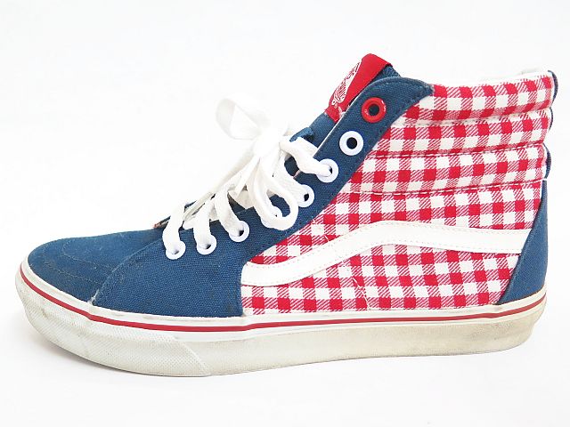 バンズ VANS ハイカット スニーカー 27.5 ネイビー/チェック sa6706