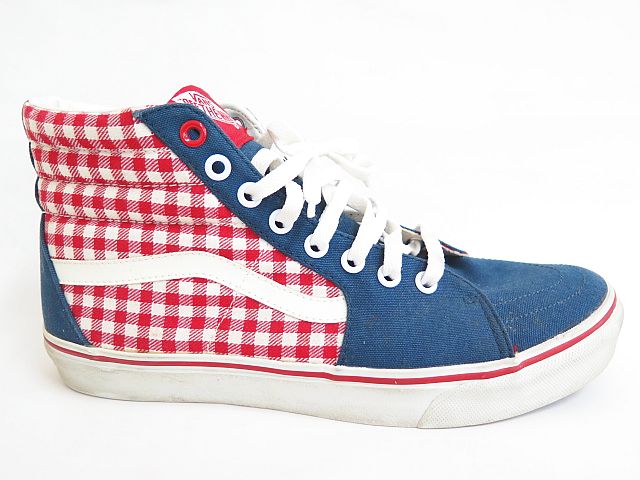 バンズ VANS ハイカット スニーカー 27.5 ネイビー/チェック