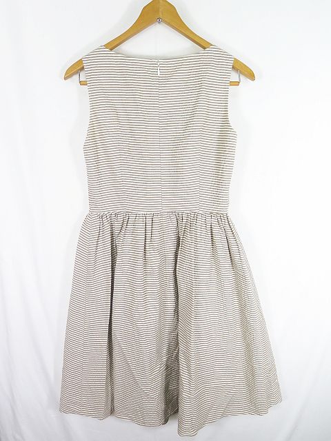 アナイ Anayi ノースリーブ ワンピース 膝丈 36 ストライブ クリーム ベージュ 春夏素材 Sa6912 レディース 119 ベクトルパーク