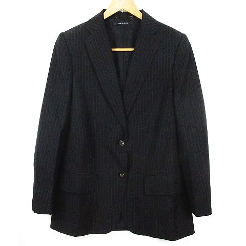 グッチ GUCCI テーラードジャケット 2B ウール ストライプ ブラック 42 