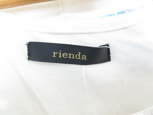 未使用品 リエンダ Rienda ケミカルレースフラワー ワンピース ノースリーブ S ホワイト ブルー Sa8601 レディース 119 ベクトルパーク