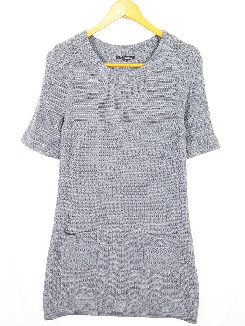 23区 オンワード樫山 ニット プル ワンピース ミニ ウール 38 ダークグレー Sa9856 レディース 119 ベクトルパーク