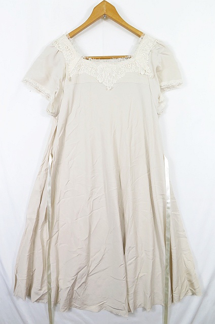 ジョンステファン John Stephen ワンピース 膝丈 レース ウエストリボン 2 ライトベージュ インナー付き Sa9963 レディース 119 ベクトルパーク