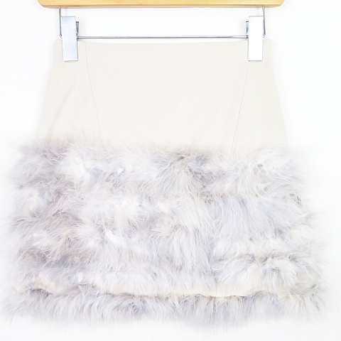 リリーブラウン Lily Brown ターキーフェザー使い 台形スカート ストレッチ F ライトベージュ ライトグレー 2sa0669 レディース 119 ベクトルパーク