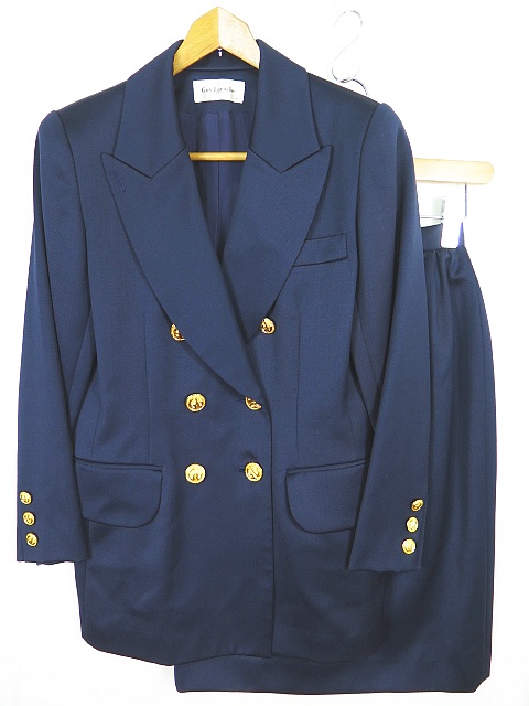 ギラロッシュ Guy Laroche Paris スカートスーツ セットアップ ウール 38 ネイビー ヴィンテージ 2sa0818 レディース 119 ベクトルパーク