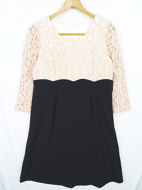 Sweet Mommy ワンピース レース切替 タックスカート 授乳服 M ベージュ ブラック 2sa04 レディース 119 ベクトルパーク